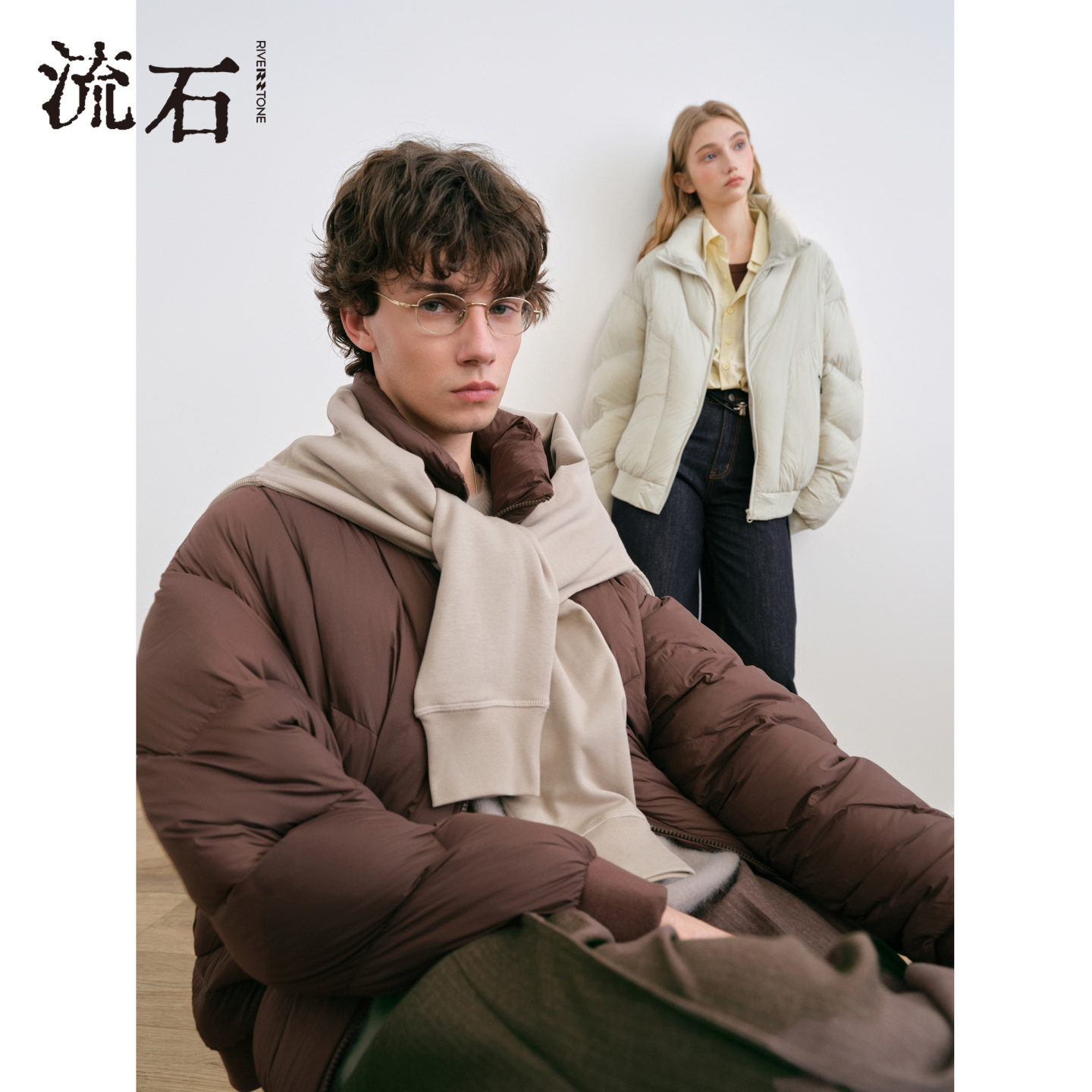 流石男装短款立领时尚加厚羽绒服2025年冬季新款男女休闲保暖外套