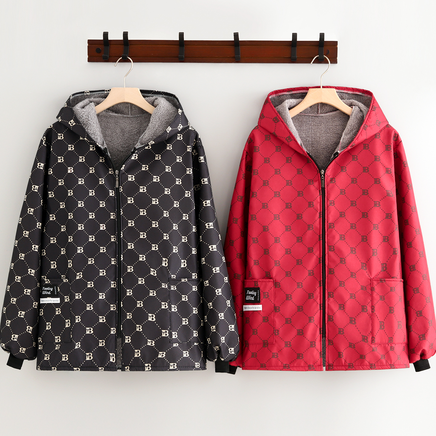 新款冬季加厚长绒罩衣防风保暖外套厨房围裙防污大褂女干活工作服