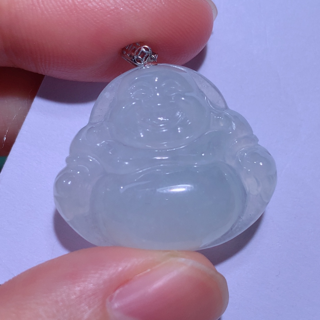 翡翠颈饰18K金镶嵌佛公