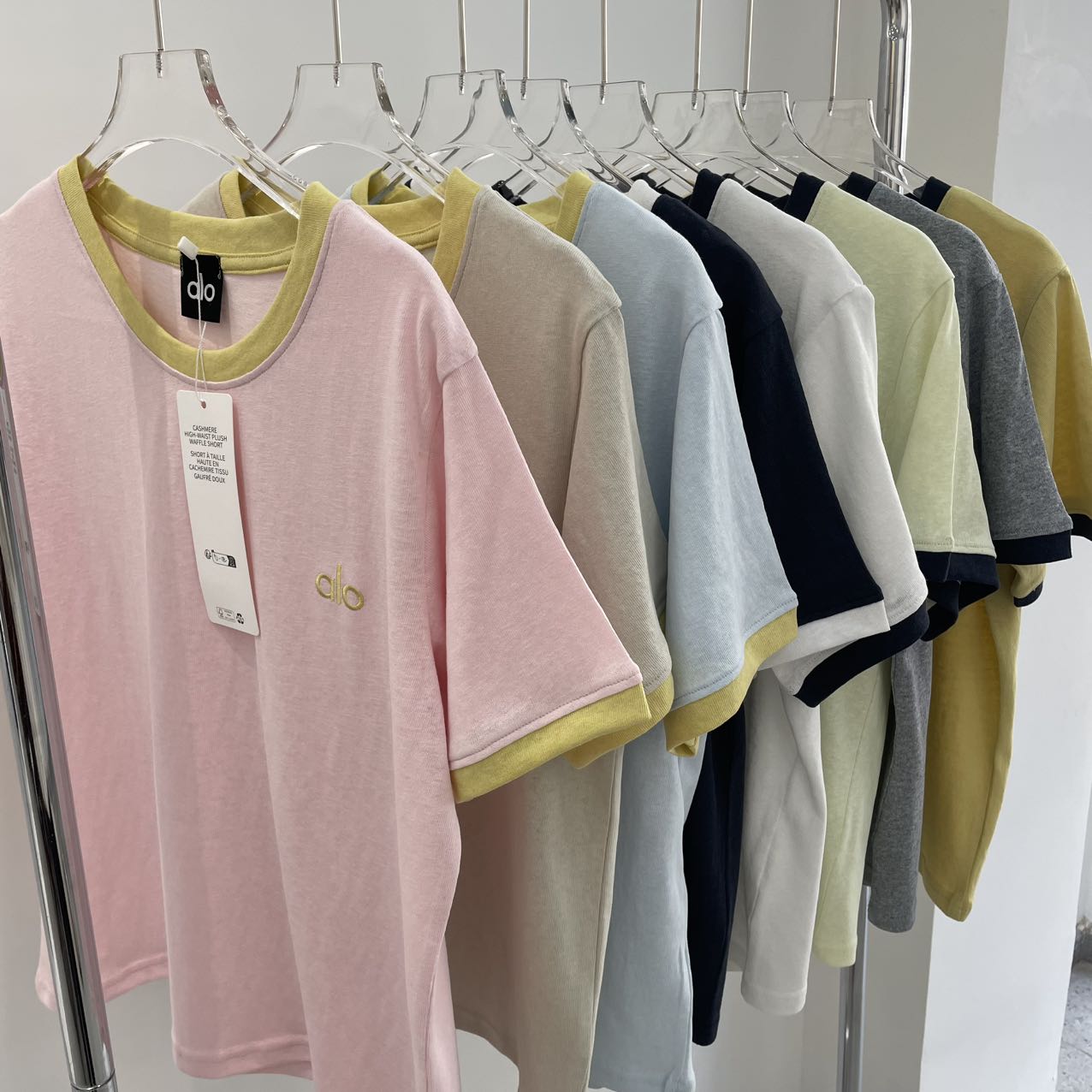 【a家马卡龙撞色】宽松舒适亚麻撞色多色短袖小众T恤