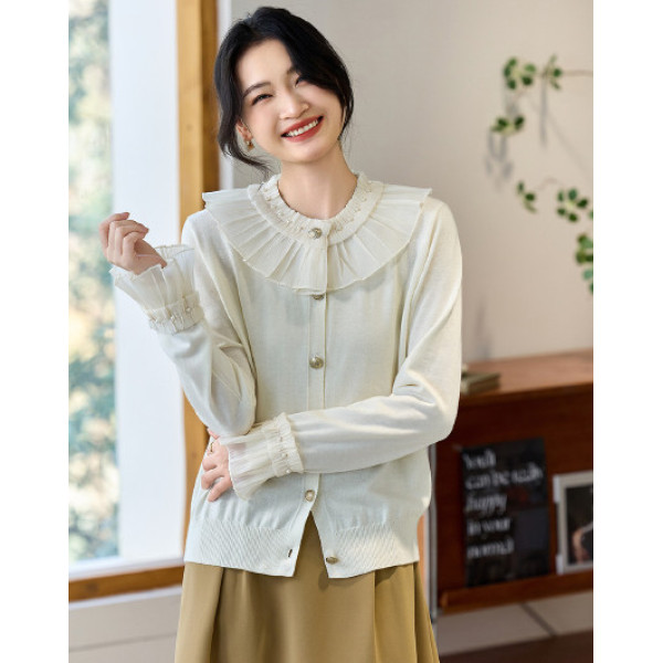 初秋薄款针织开衫女春秋外套高级感洋气毛衣女冬季内搭打底羊毛衫