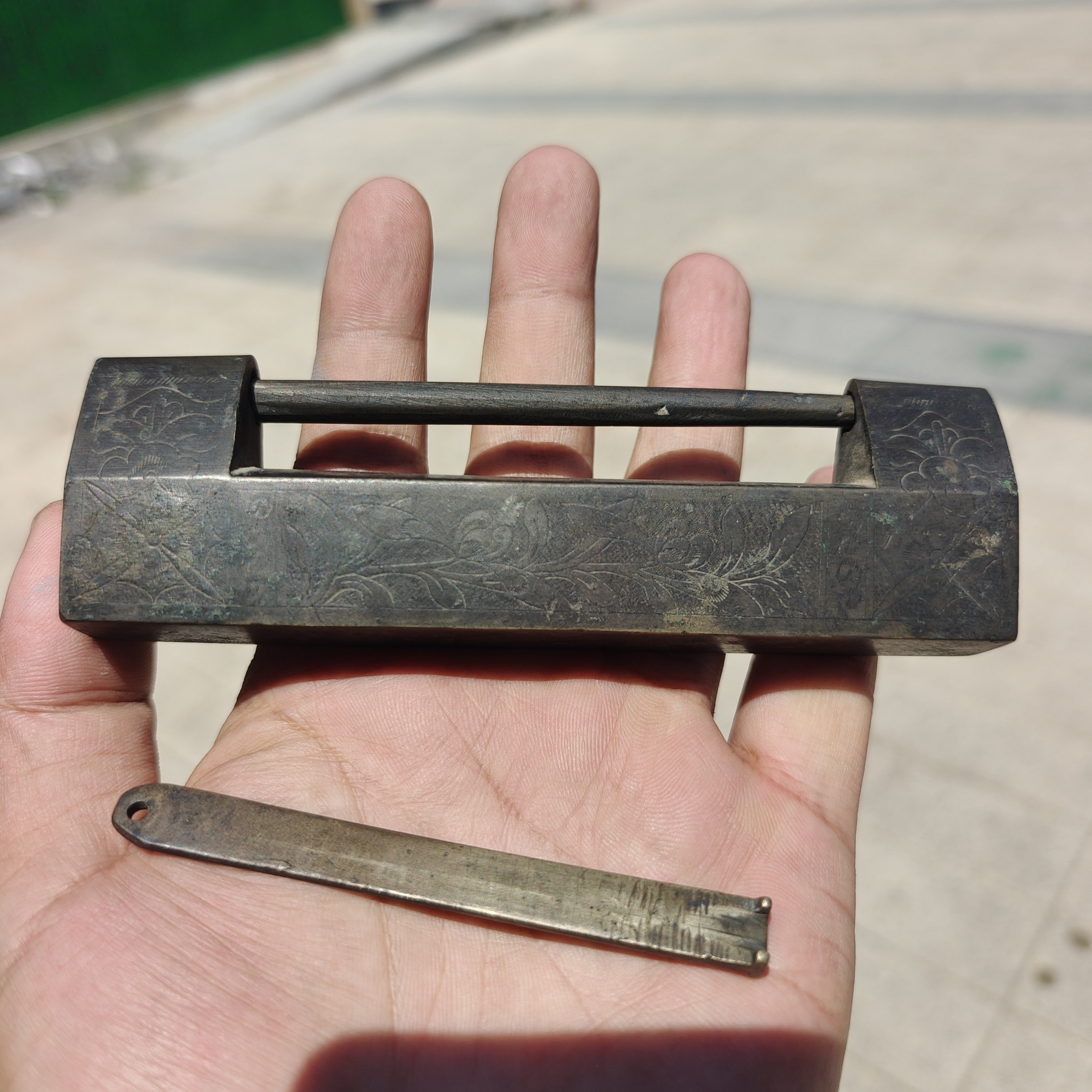 精美铜锁06老式迷你柜门中式古代复古挂横长锁