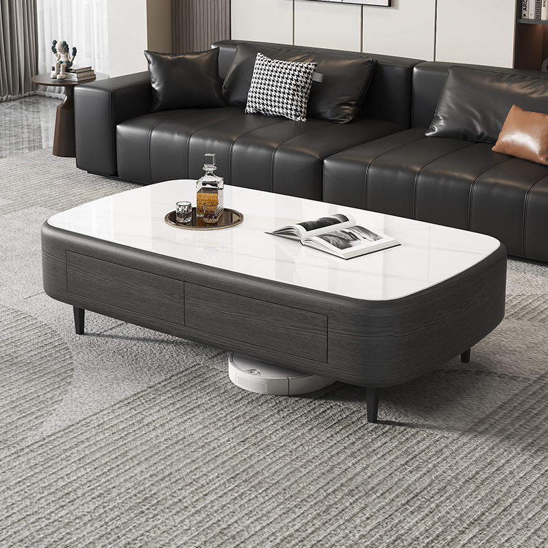 意式轻奢岩板茶几设计师新款现代简约客厅家用大小户型高级感茶几