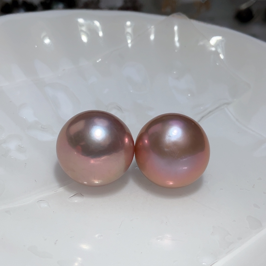 淡水珍珠耳饰银S925镶嵌12