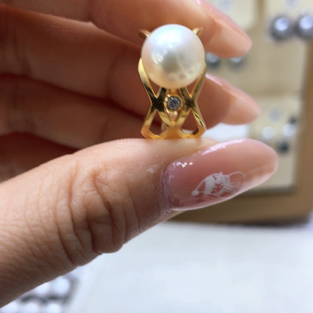 海水珍珠戒指银S925镶嵌