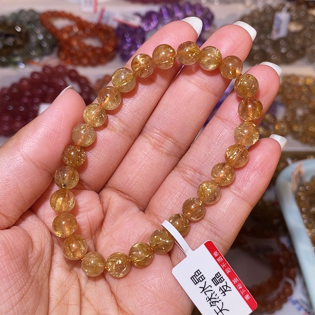 琼***慧发晶手串未镶嵌金发7m