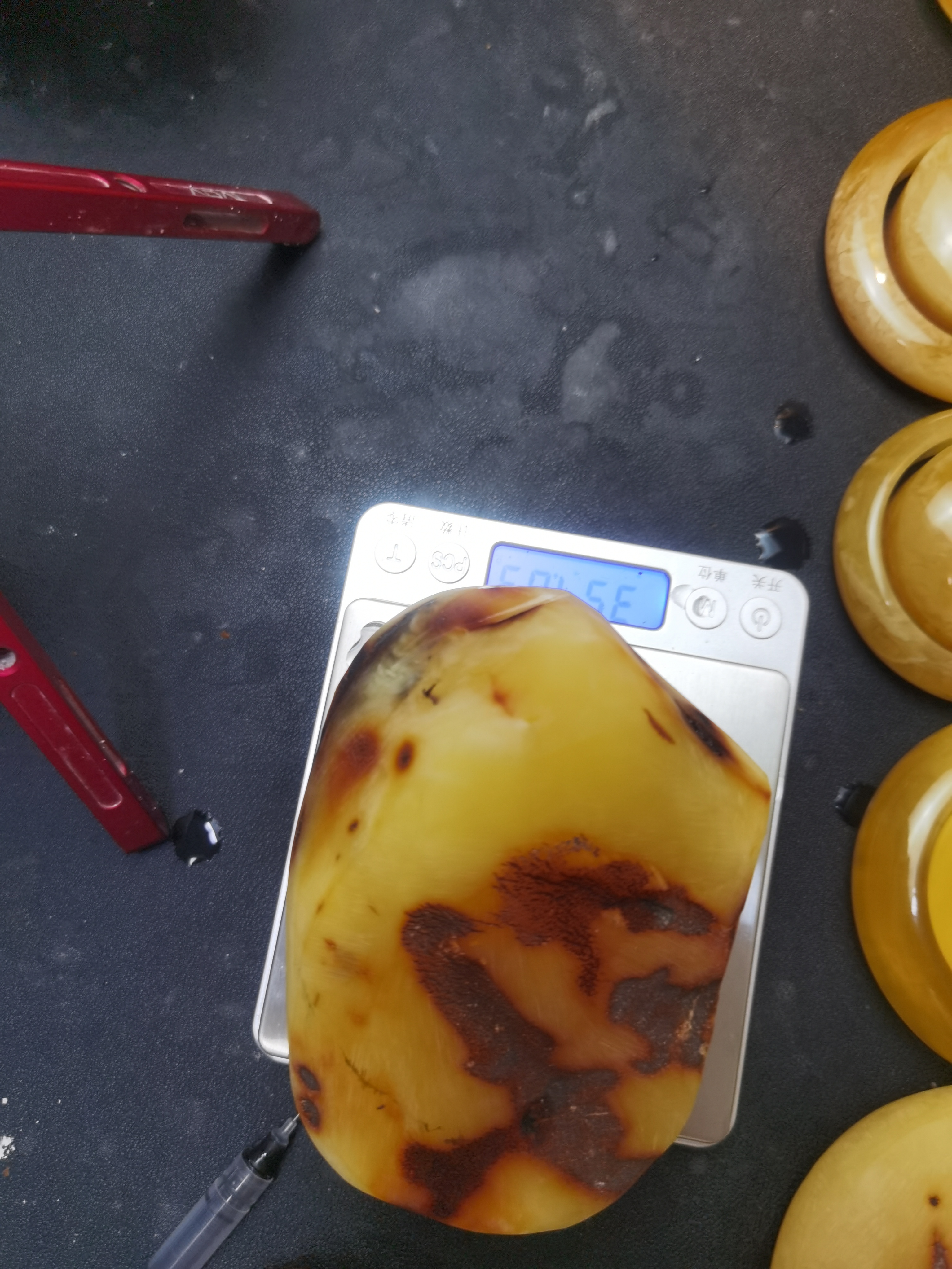 定制 鸡油黄开58手镯，定制不支持退换