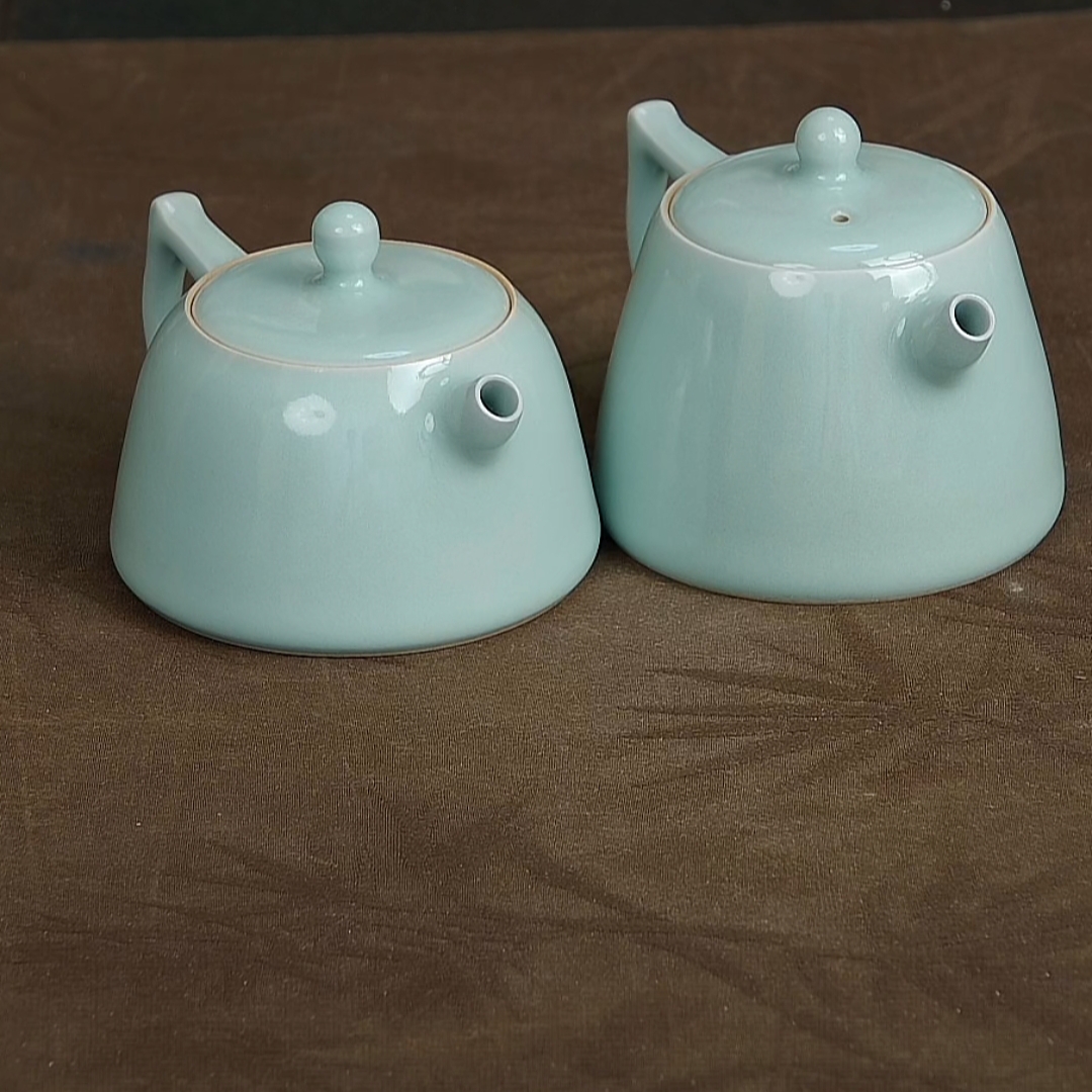粉青天青色嵌盖茶壶陈卫武龙泉青瓷泡茶功夫茶具家用中式单壶