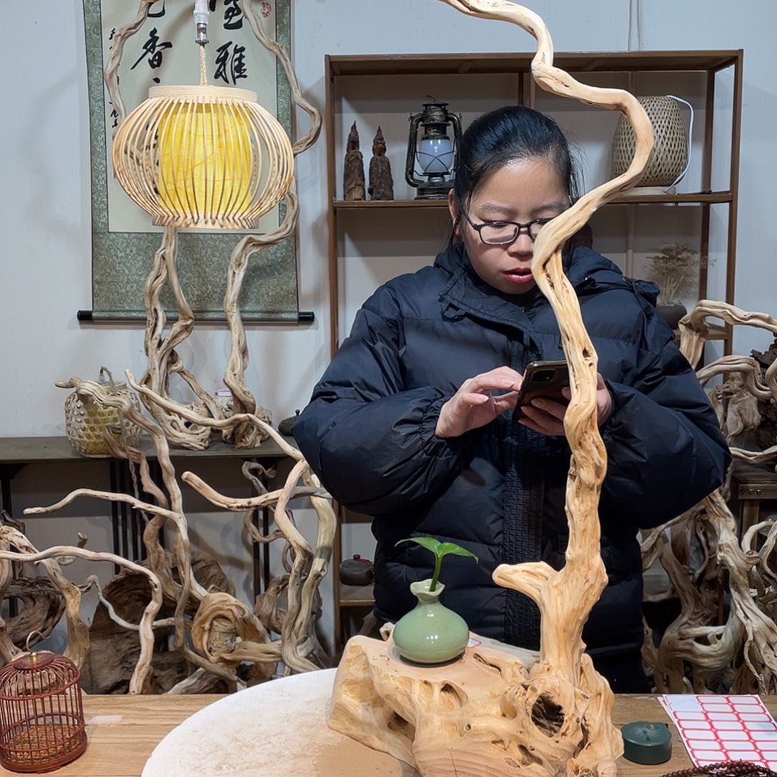 柏木杜鹃根根艺摆件