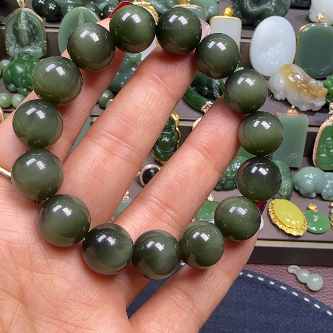 和田玉手串未镶嵌岁**匆