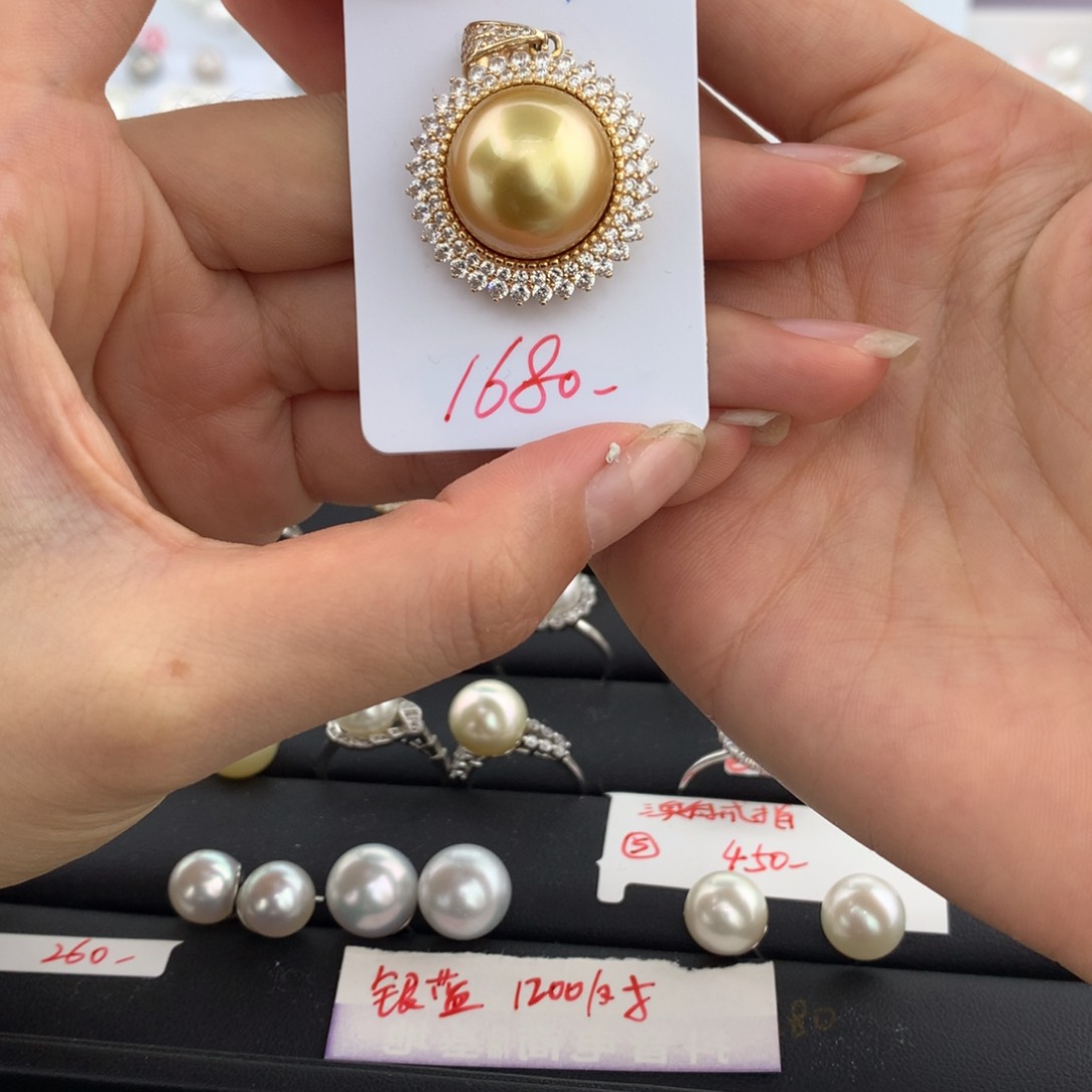 银S925镶嵌吊坠海水珍珠