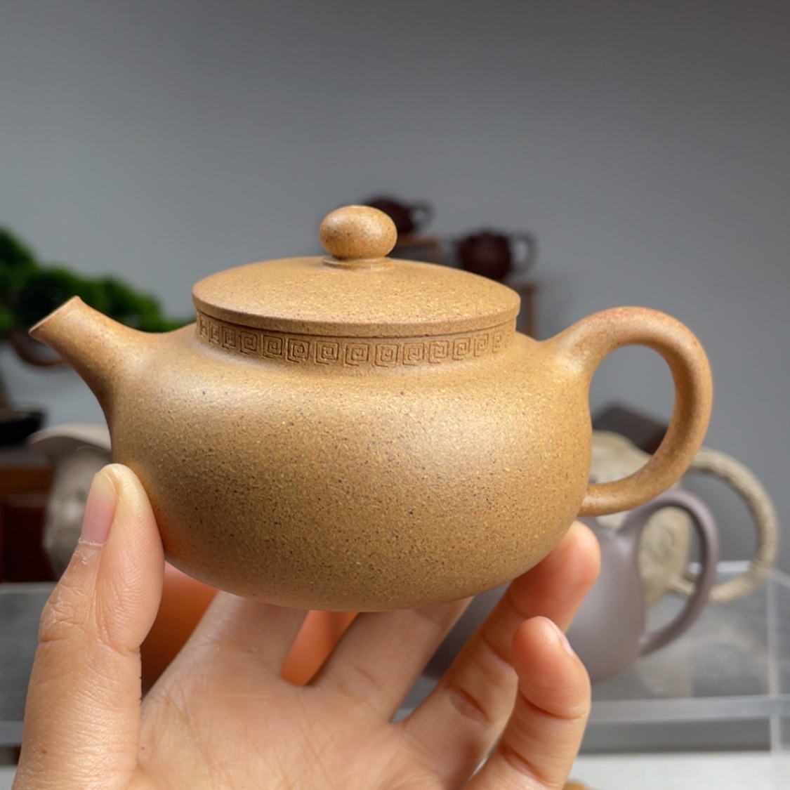 【闪购商品】紫砂茶壶左*金黄段花块平安容量150cc