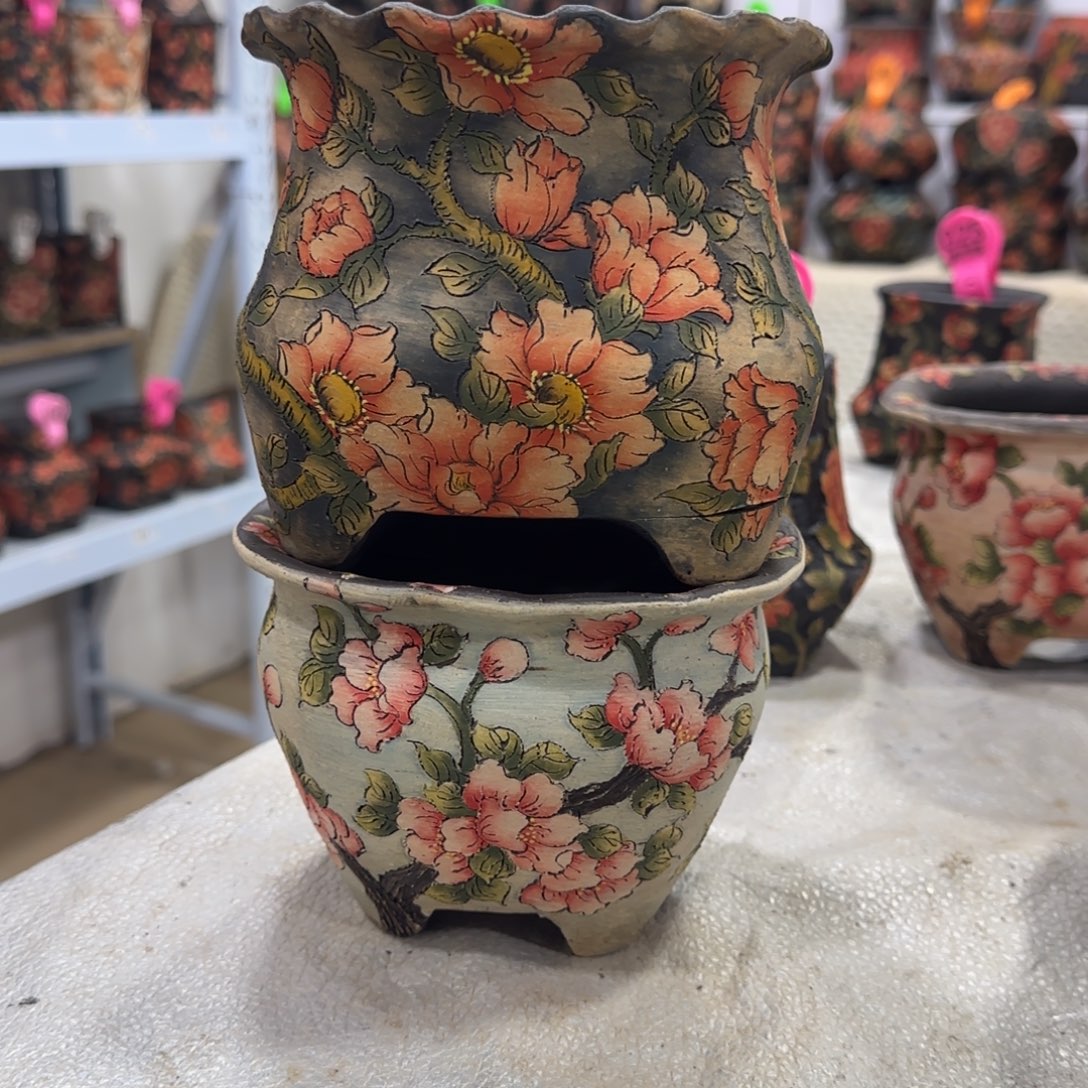 唯***、紫砂花盆精品多肉手绘花盆