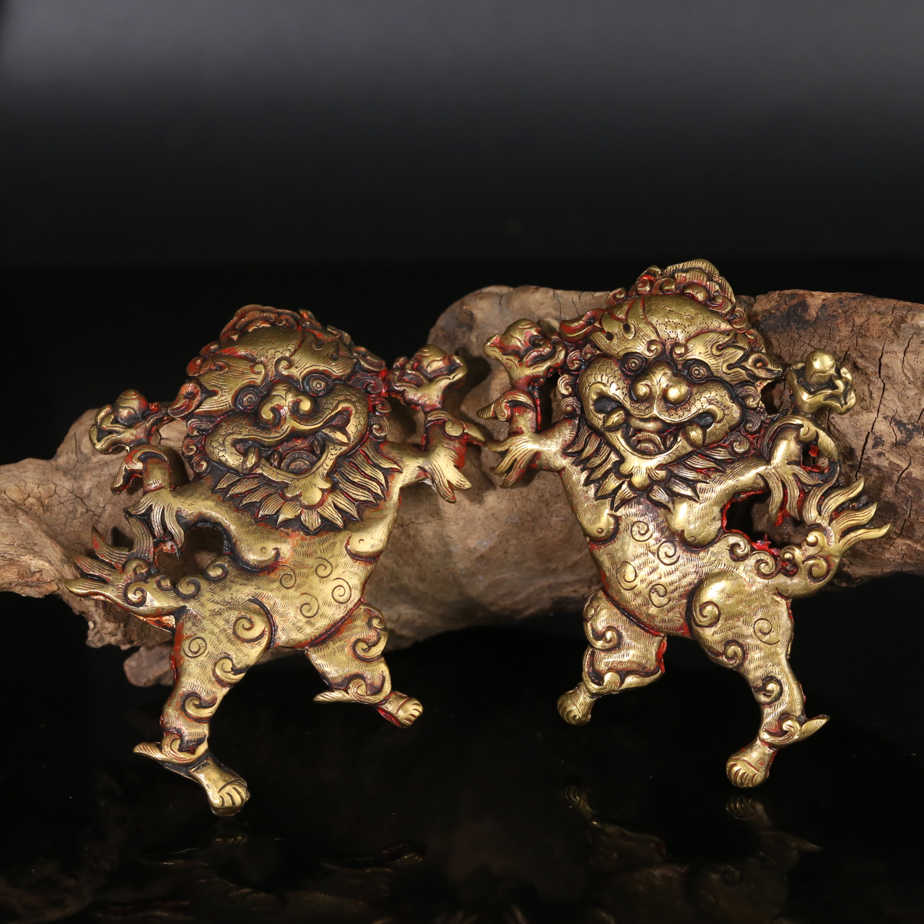 十九世纪雪狮一对【文物宝库】AABS2507253023