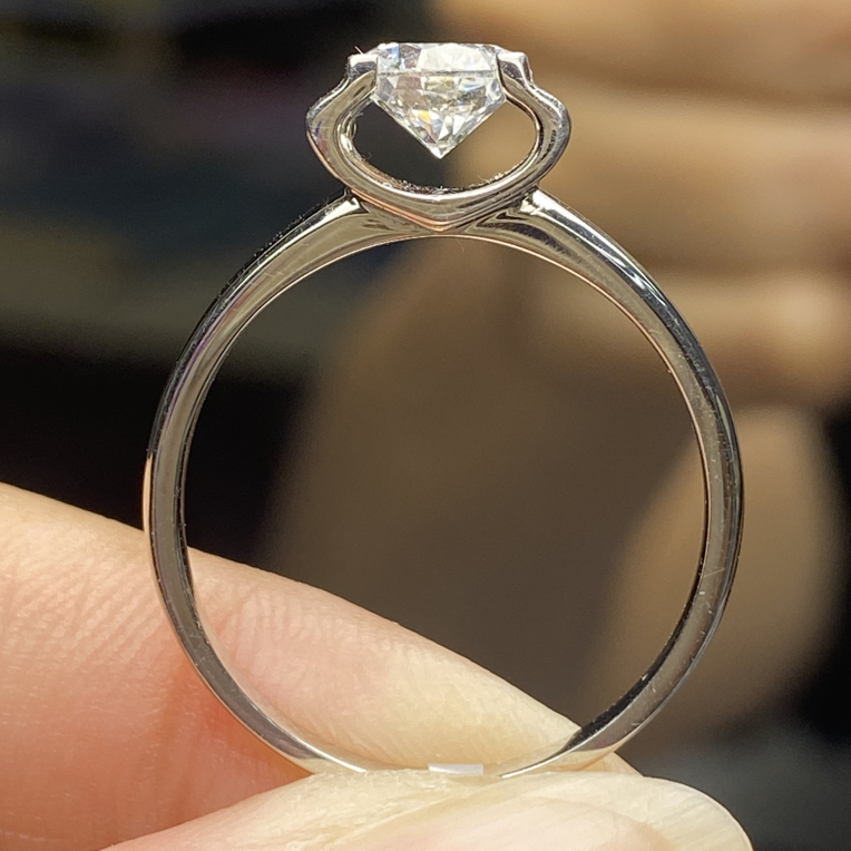 实验室培育钻石Pt950铂金镶嵌复古牛头戒指19-21号