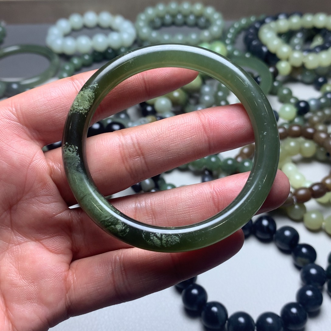 和田玉未镶嵌手链56.3