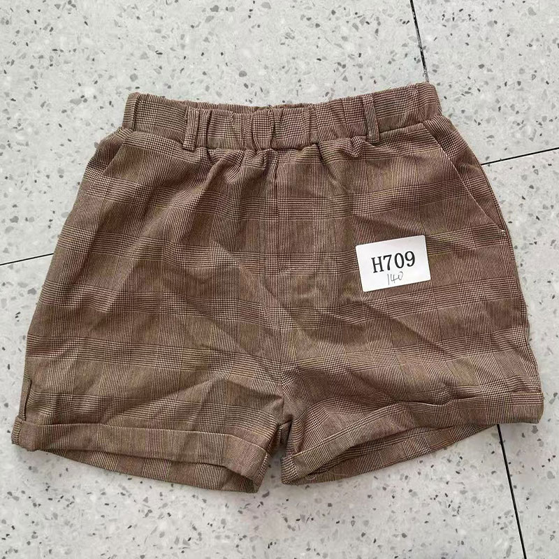 【孤品清仓】H709儿童格子短裤孤品NO退NO换