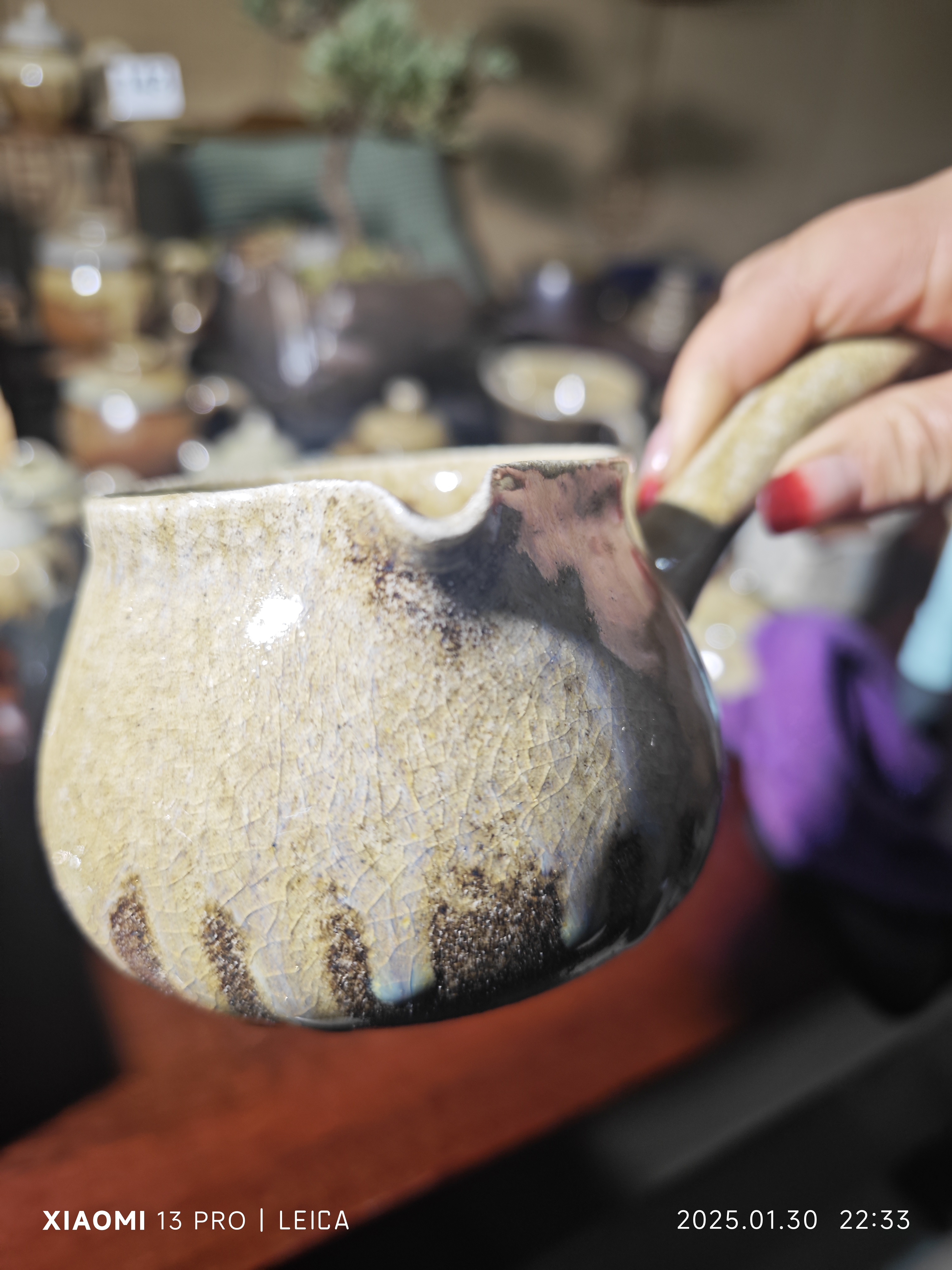 建水紫陶白泥柴烧公道杯