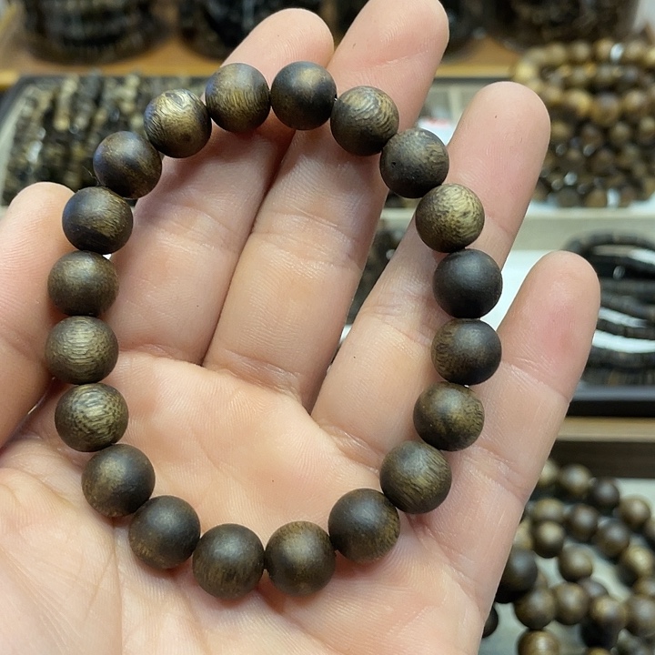 沉香手串奇楠佛珠单圈10毫米花香7克