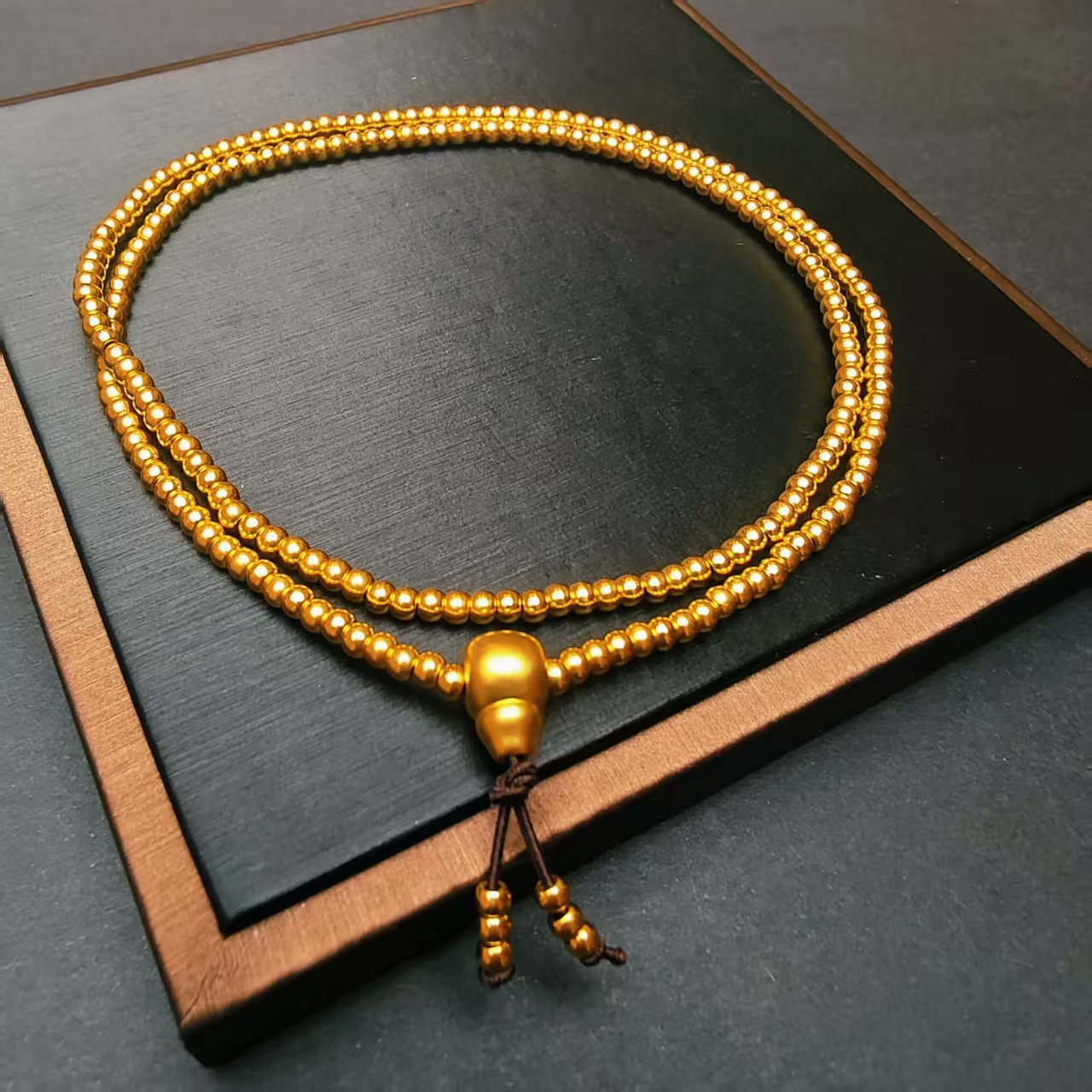 35#足金999 古法三圈叠戴 三通 金珠（卡3金珠约226颗）