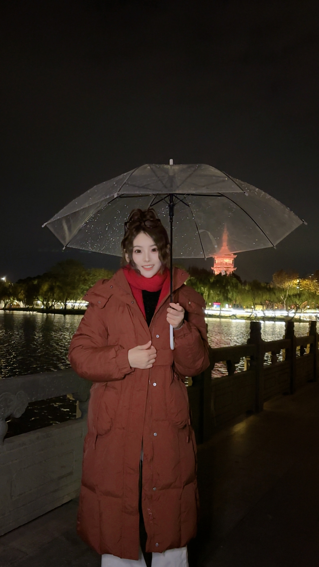 韩版时尚休闲连帽中长款羽绒服女加厚保暖过膝淑女风百搭
