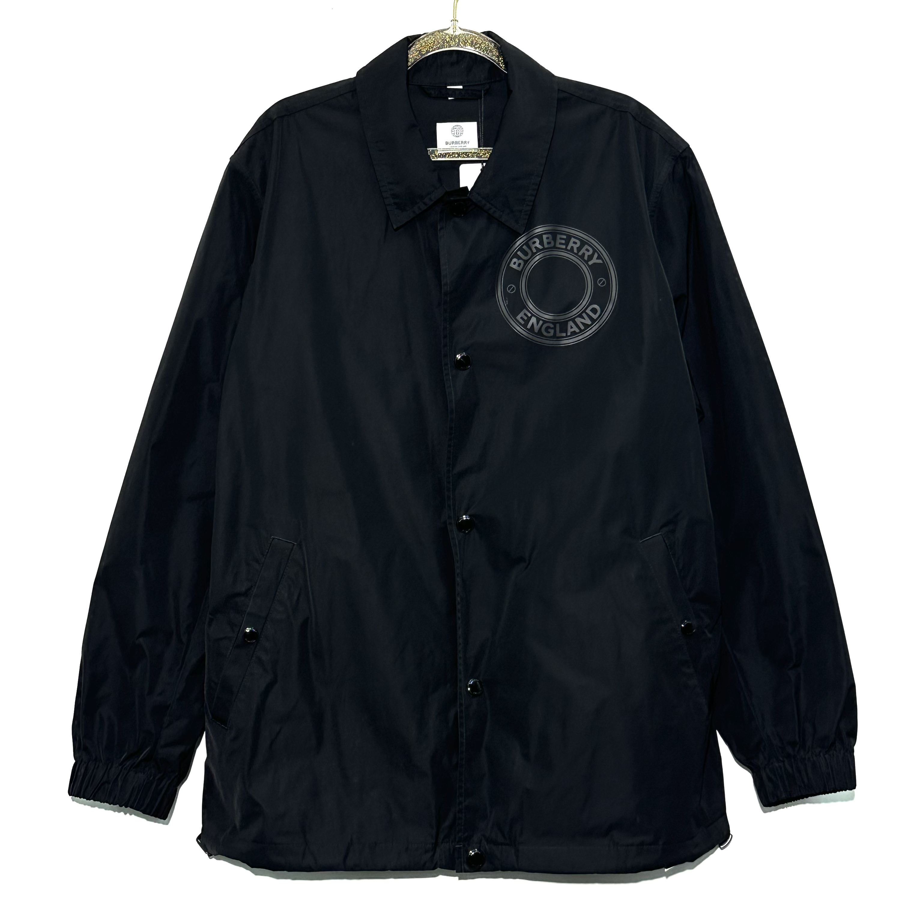 未使用 BURBERRY/博柏利 48码 经典logo黑色外套 0720