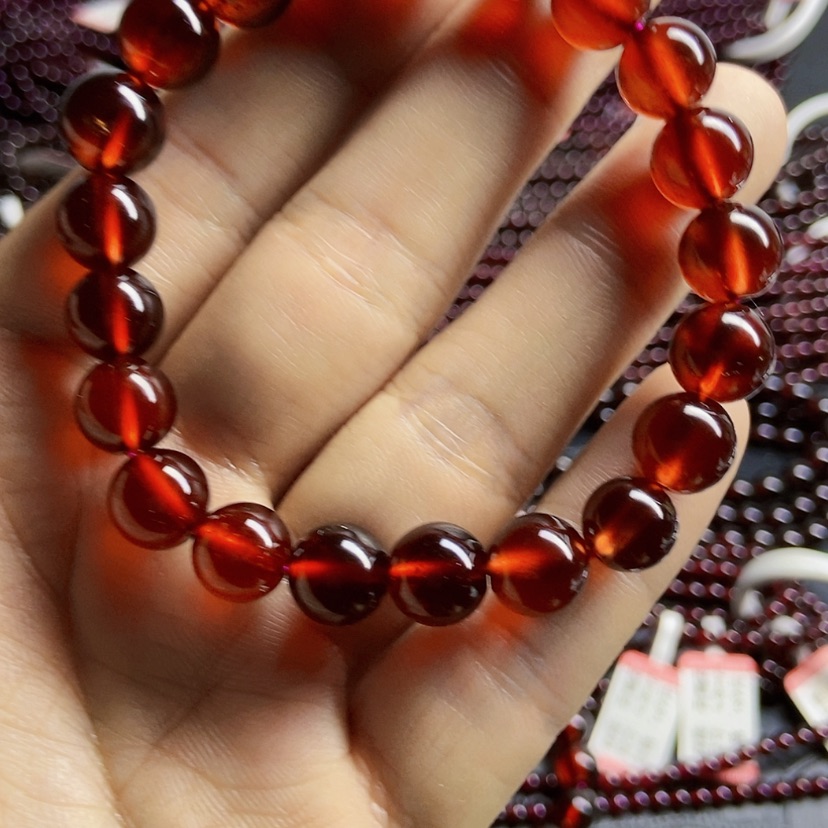 【闪购商品】石榴石手链未镶嵌9.8毫米