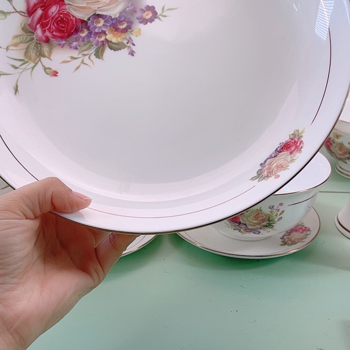 萍***逢45%以上骨粉骨瓷4⃣️个10寸圆深盘