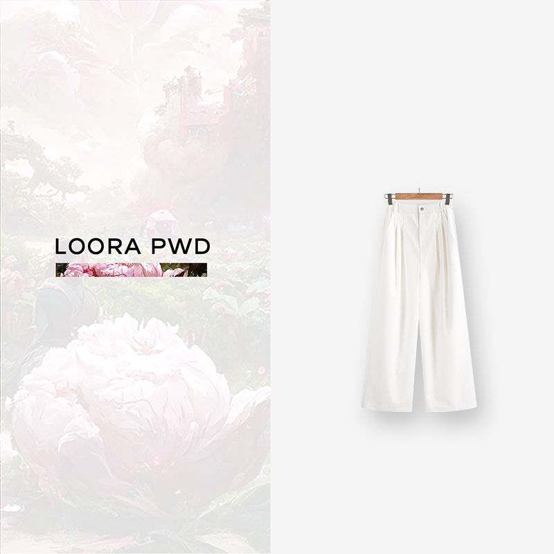 LOORAPWD/罗拉密码净色文艺气质显瘦减龄百搭直筒裤23WJBG0385N