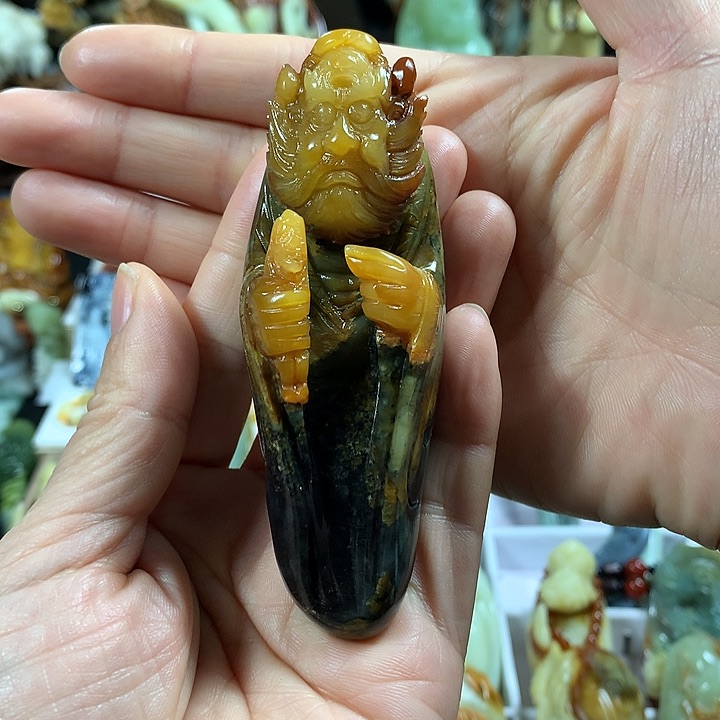 蛇纹石玉手把件未镶嵌提***茨