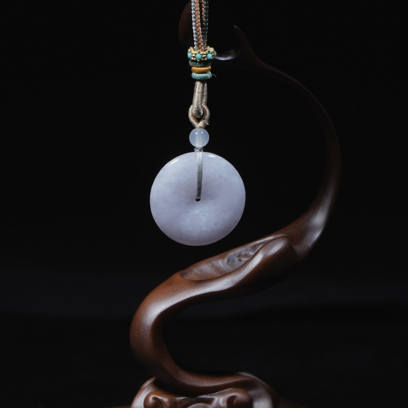 灵犀壹号|天然翡翠糯冰浅紫罗兰吊坠多样性发*SYDB00599*【YD】