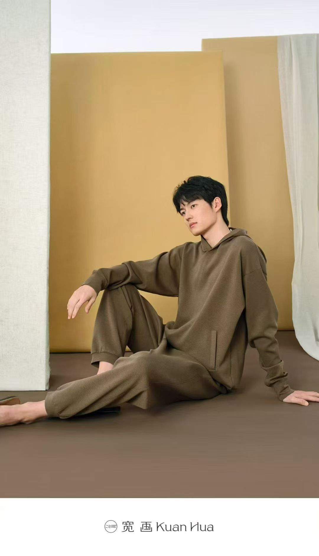 宽画25年秋冬新款帽衫套头男款休闲家居服套装98030