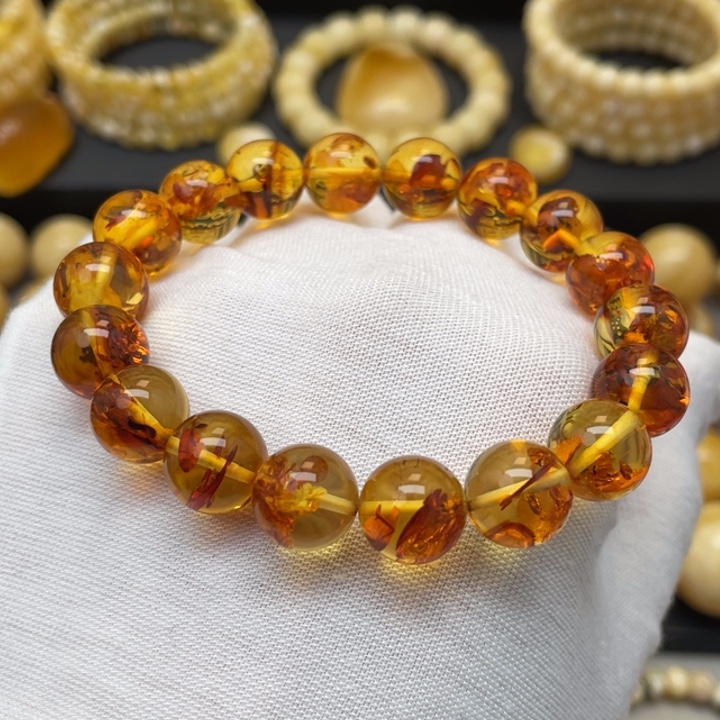 琥珀（花珀）手链未镶嵌琥珀手串48