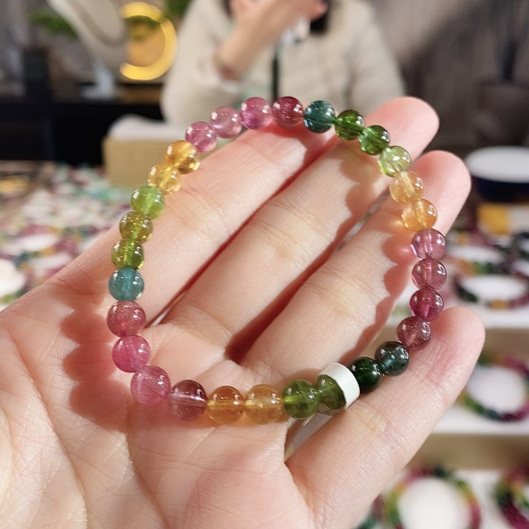 碧玺手串未镶嵌G2460-1单圈颜色微差