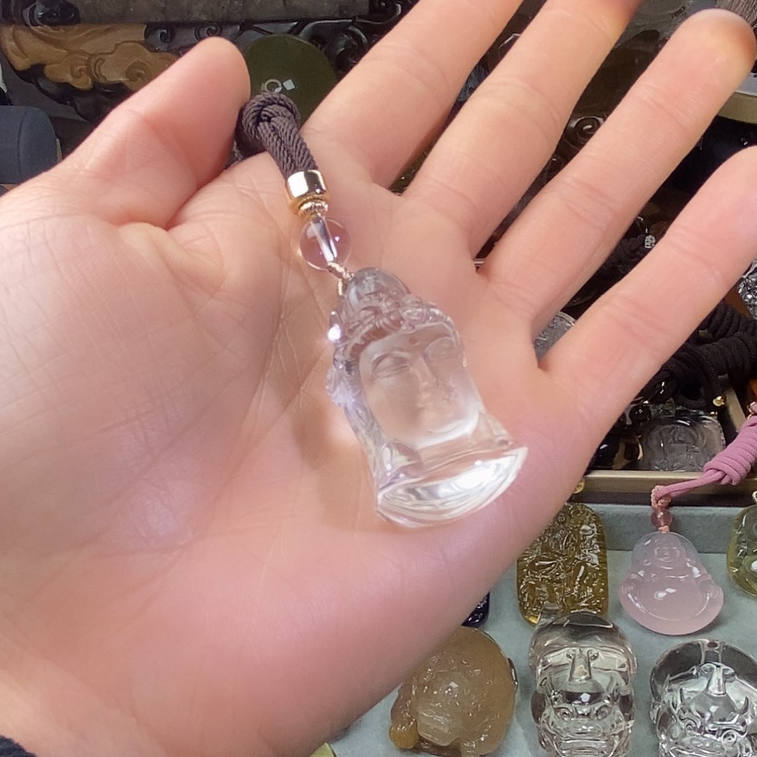 水晶套链未镶嵌张*源水晶吊坠