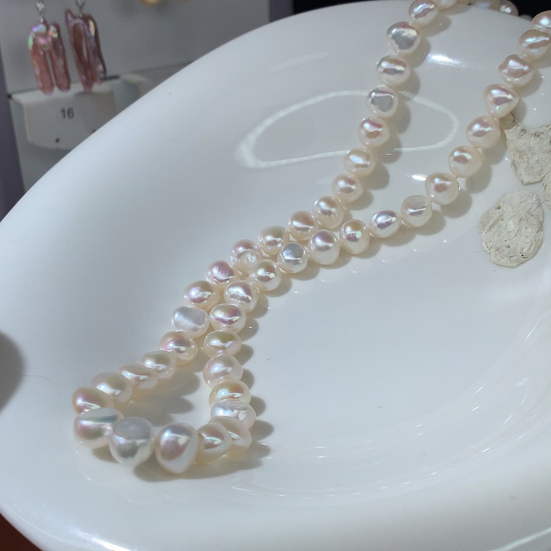 大***鹿项链银S925镶嵌淡水珍珠