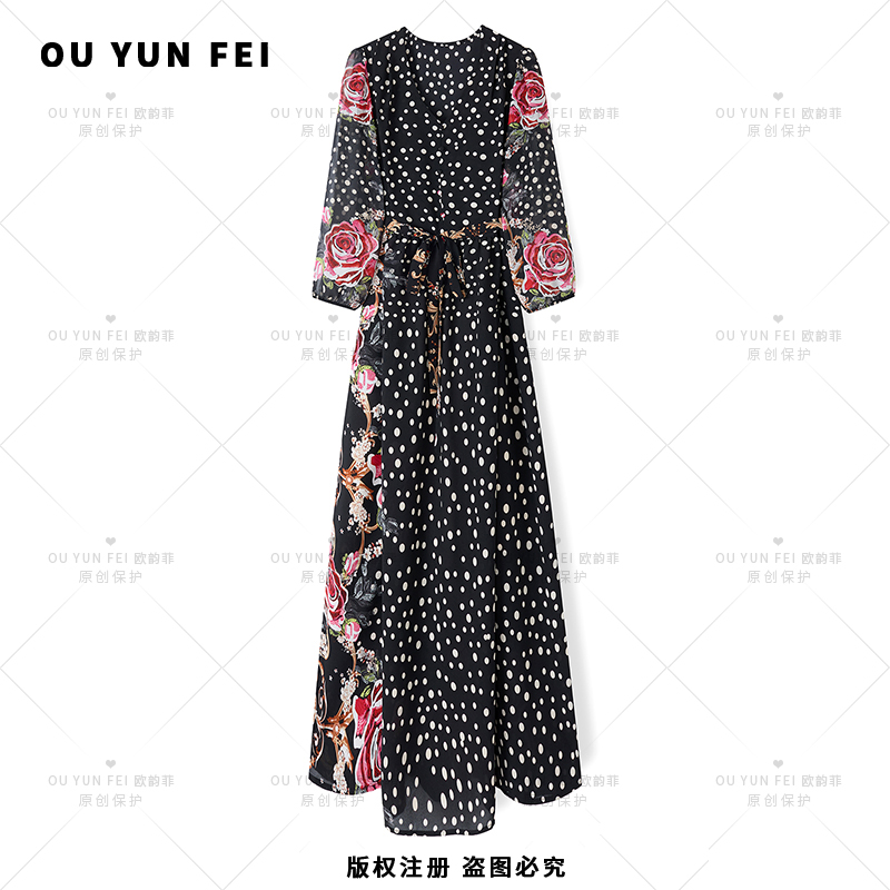 【波点万人迷】高级感连衣裙新款气质显瘦穿搭时尚轻奢长裙F1626