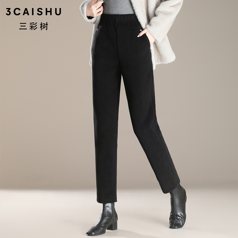 三彩树中老年裤女妈妈装护膝高腰老人奶奶装加厚保暖裤加绒宽松