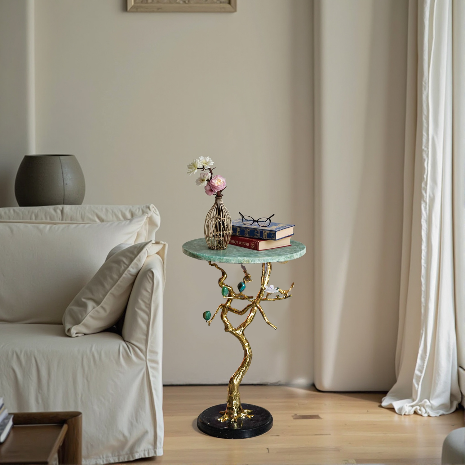 【本尼家】AP471现代轻奢水晶边几绿色