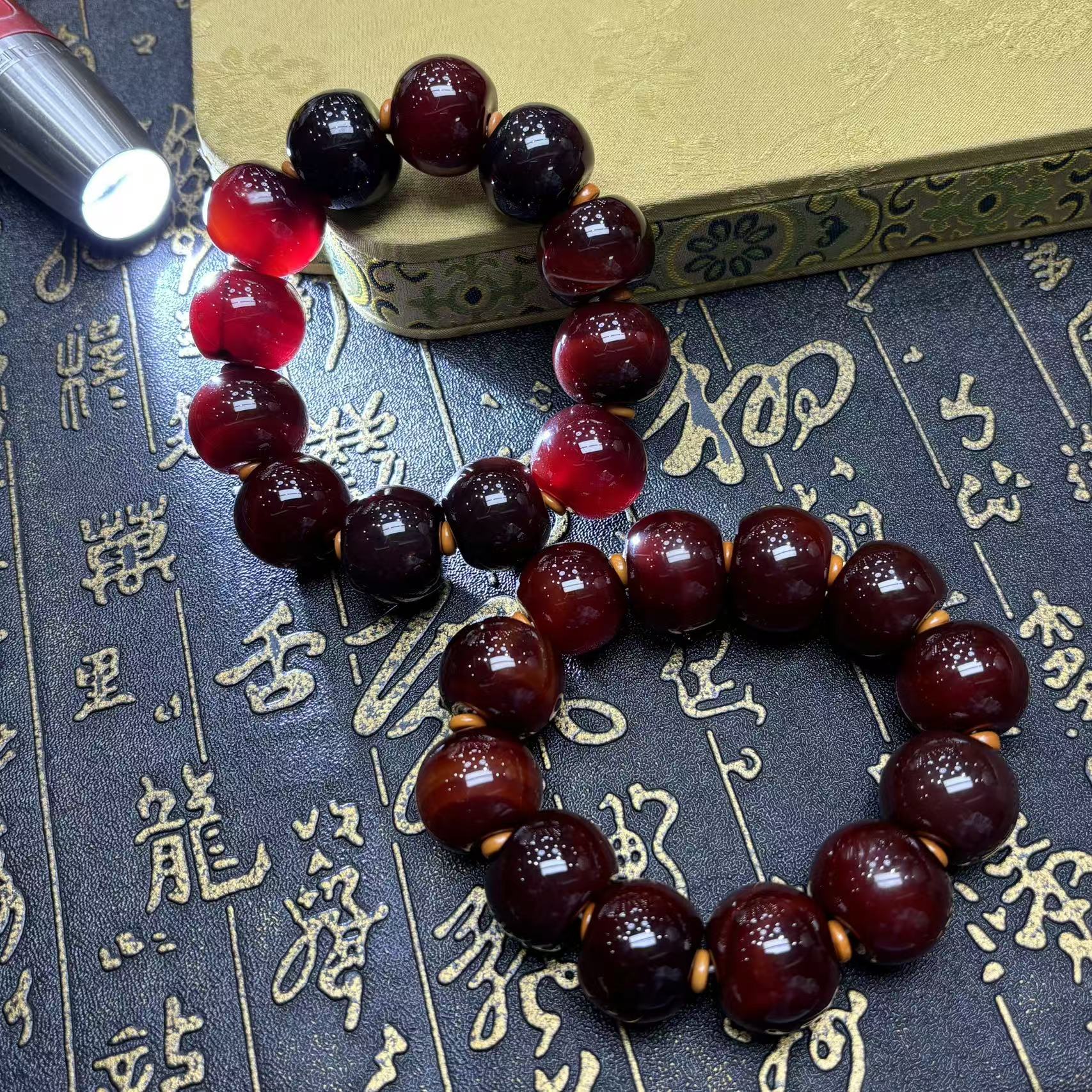  S1906【盛年珠宝】暗红老君石玛瑙大手串-卡20-多样性只发一件