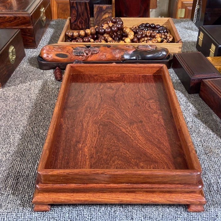 贡木缅甸花梨茶盘一个