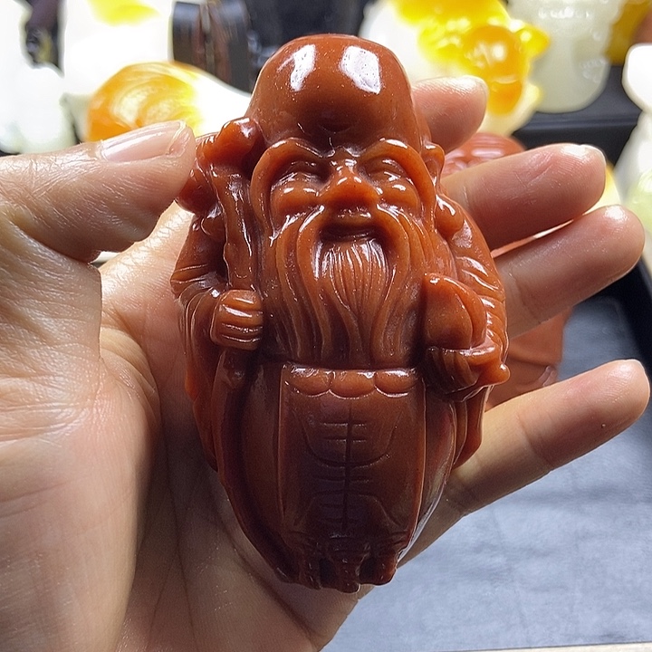 无花朵原石手把件