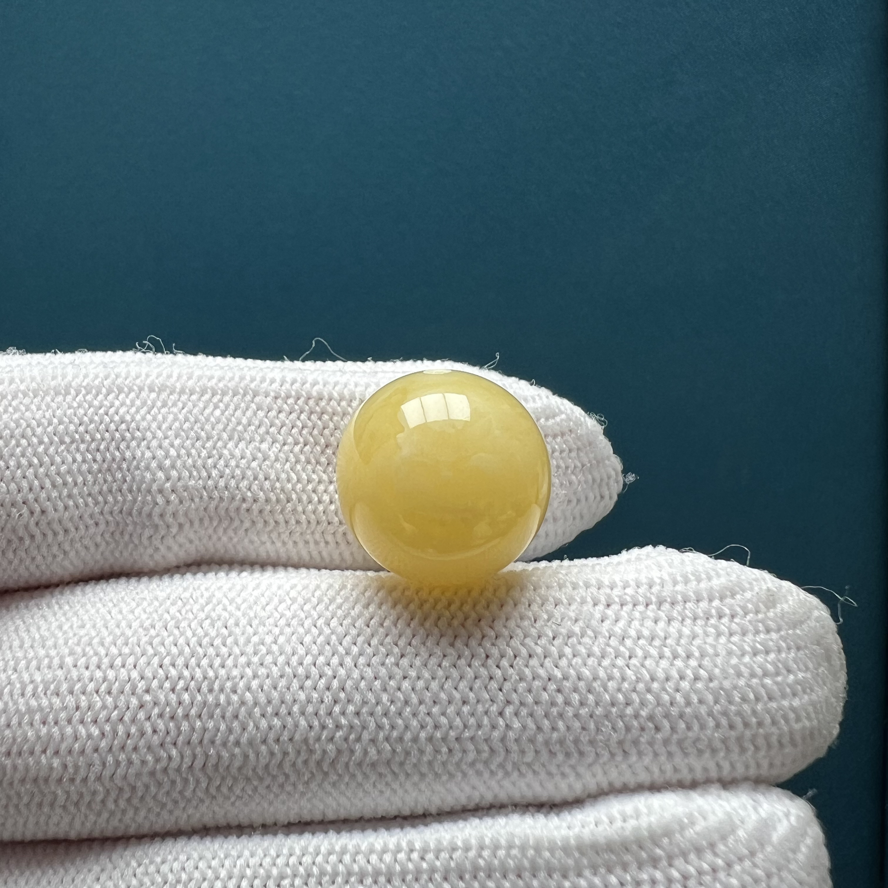 A1752 天然原矿蜜蜡 圆珠14.4mm 支持鉴定假一罚十