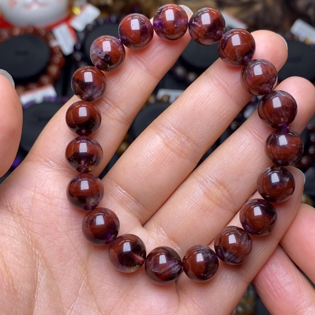 水晶A006老矿牛血红单圈9m未镶嵌淘*?