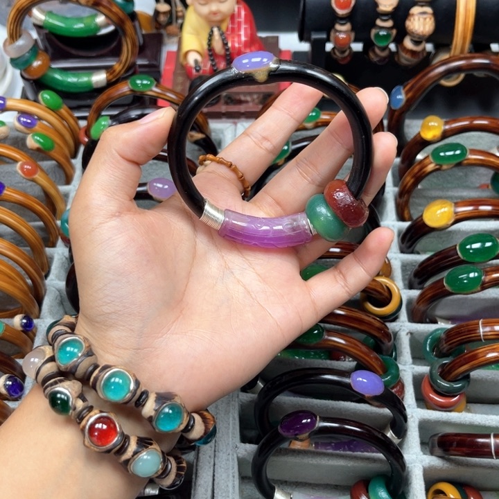 大理石磁石姐****性黑藤镯