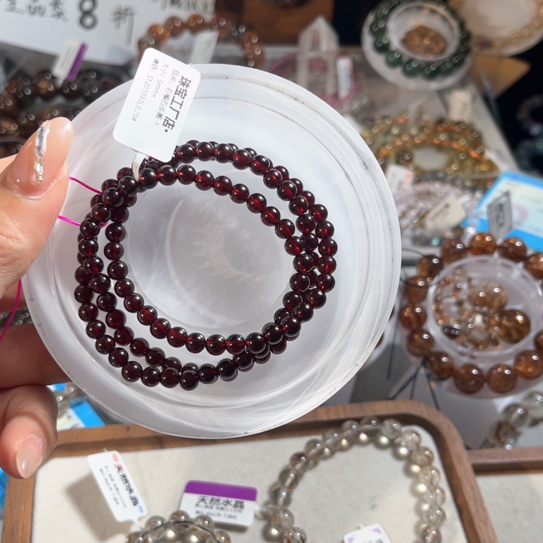 未镶嵌手链石榴石石榴石5m