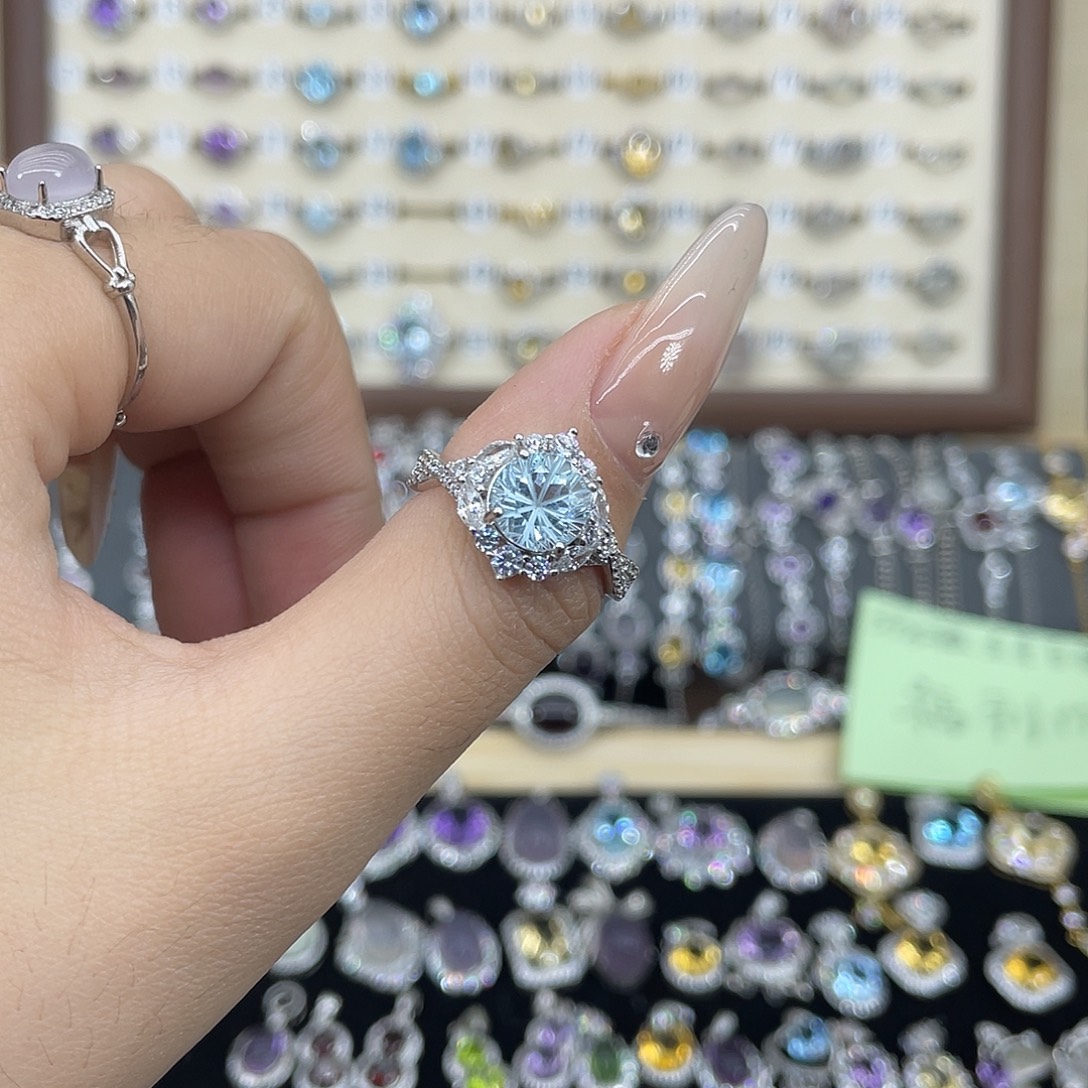 ****姬银S925镶嵌托帕石戒指