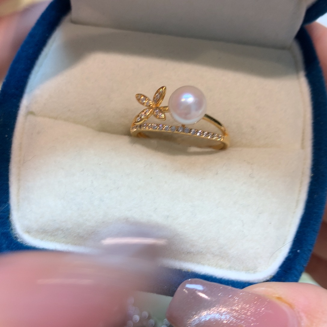 海水珍珠戒指银S925镶嵌