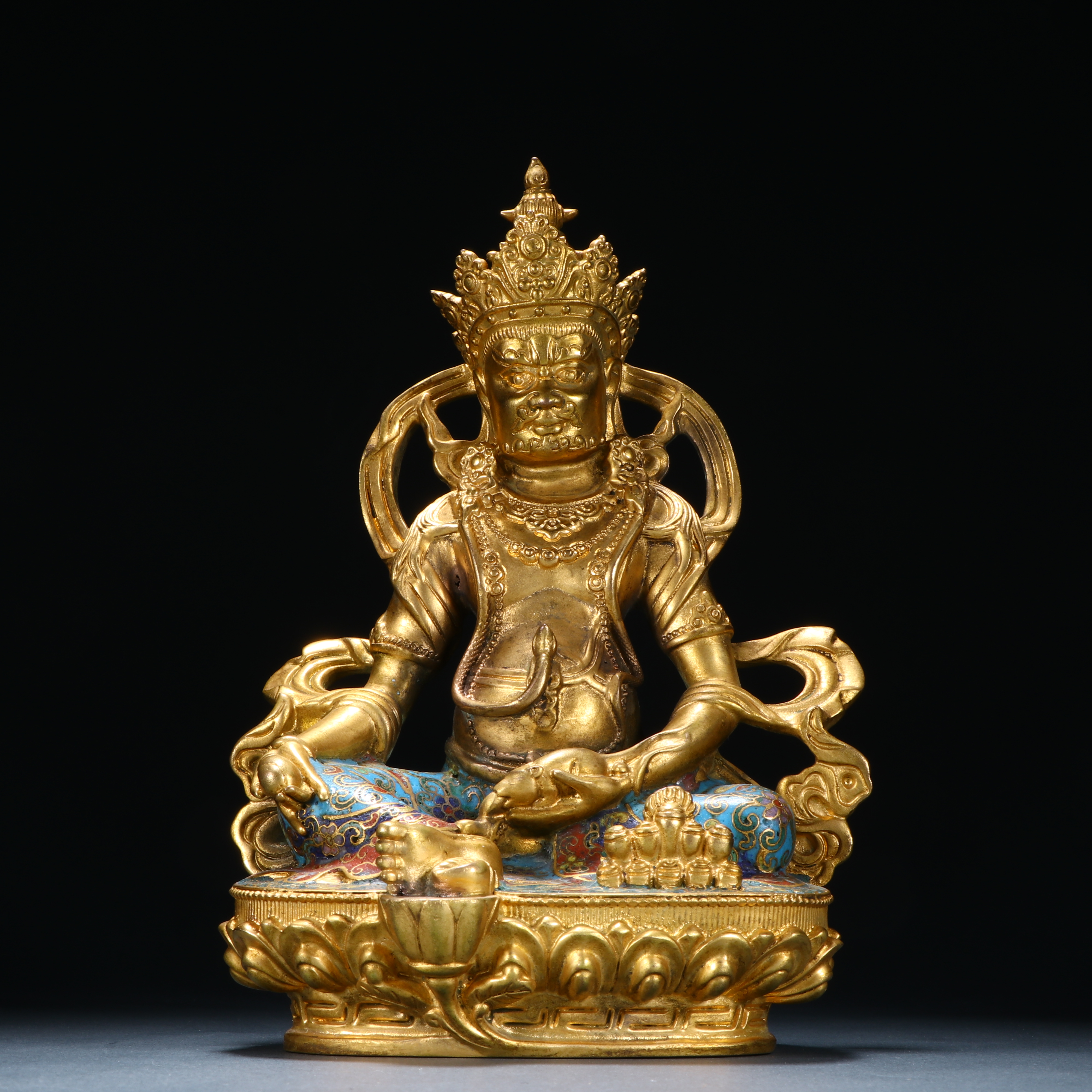 月日《承玺国际》创汇·景泰蓝铜鎏金黄财神造像