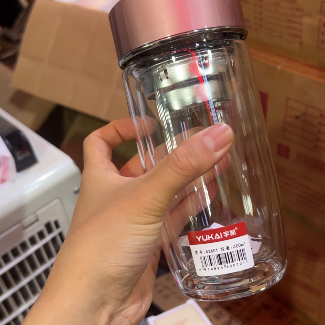 宇剀玻璃杯400玻璃杯鹅蛋呗粉色